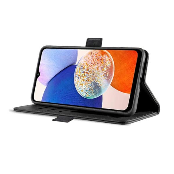 For Samsung Galaxy A14 5G SupRShield Wallet Leather Card Holder Flip Protective Shockproof Magnetic Case Cover (Black)