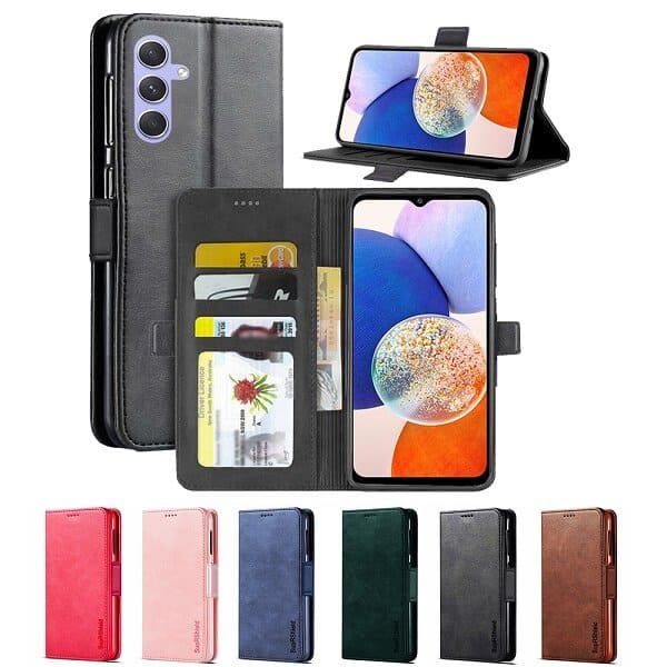 For Samsung Galaxy A14 5G SupRShield Wallet Leather Card Holder Flip Protective Shockproof Magnetic Case Cover