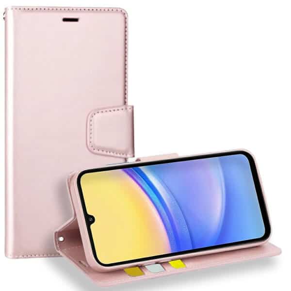 For Samsung Galaxy A15 5G/4G Hanman Wallet Case Flip Leather Card Slots Magnetic Stand Cover