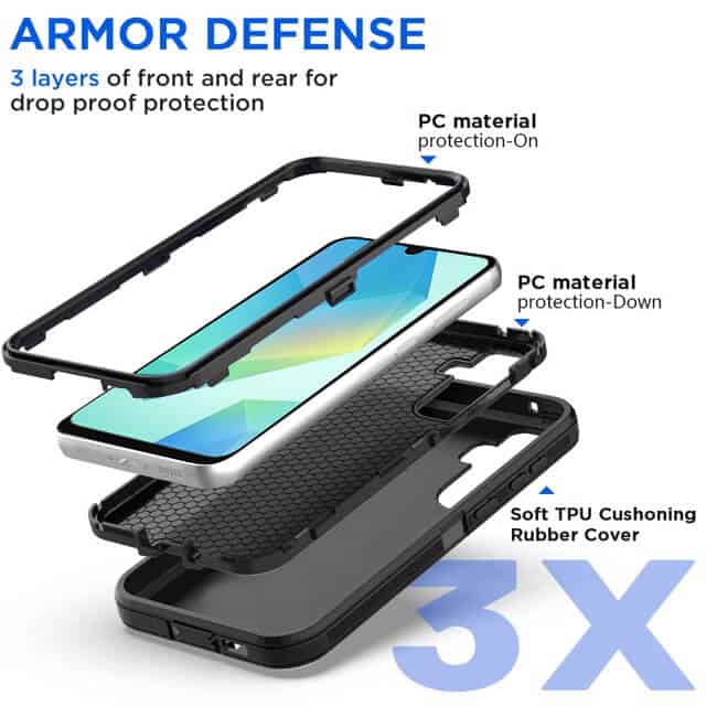 For Samsung Galaxy A16 5G Case Drop Resistant Defender Tradies Heavy Duty Rugged Shockproof Tough Cover