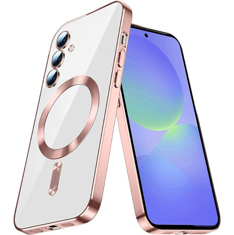 For Samsung Galaxy A16A36A56 Plating MagSafe Magnetic TPU Back Clear Case Cover