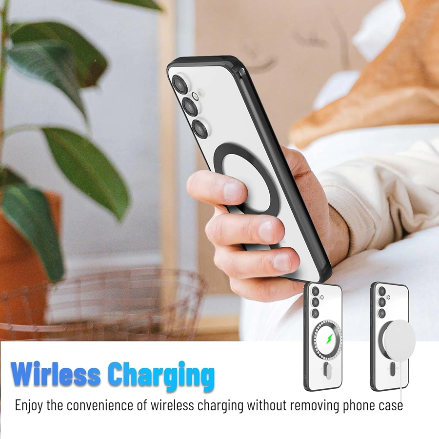 For Samsung Galaxy A16A36A56 Plating MagSafe Magnetic TPU Back Clear Case Cover