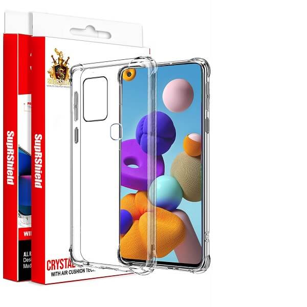 For Samsung Galaxy A21s SupRShield Clear Case Shockproof Tough Transparent Anti knock Heavy Duty Cover