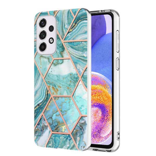For Samsung Galaxy A23 4G /A23 5G Case Hard back Marble Pattern Slim Design Enhanced Camera and Screen Protection Girls and Women Cover (Ocean Green)