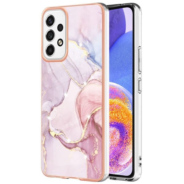 For Samsung Galaxy A23 4G Case Hard back Marble Pattern Slim Design Enhanced Camera and Screen Protection Girls and Women Cover (Rose Gold)