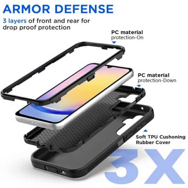 For Samsung Galaxy A25 5G Case Drop Resistant Defender Tradies Heavy Duty Rugged Shockproof Tough Cover