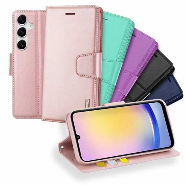 For Samsung Galaxy A25 5G Hanman Wallet Case Flip Leather Card Slots Magnetic Stand Cover