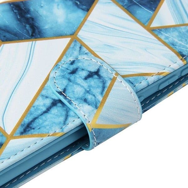 For Samsung Galaxy A33 5G Case Fashion Marble Painting Pattern Flip Wallet Case Leather Card Slots Stand Cover (Blue Gilding)
