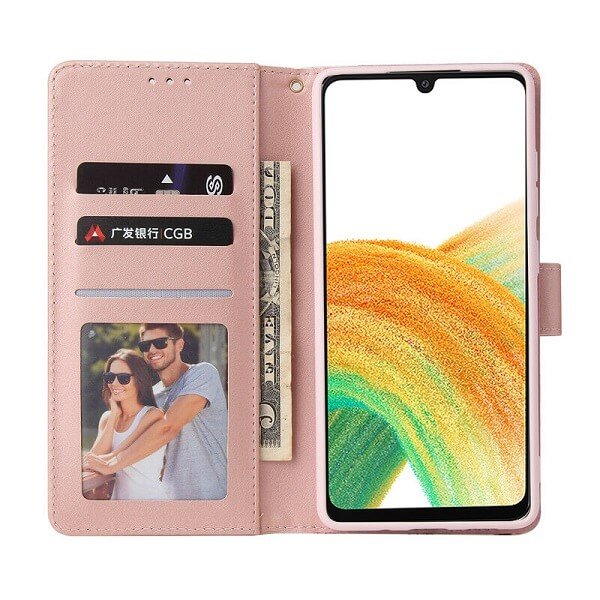 For Samsung Galaxy A33 5G Case Fashion Marble Painting Pattern Flip Wallet Case Leather Card Slots Stand Cover (Purple Gilding)