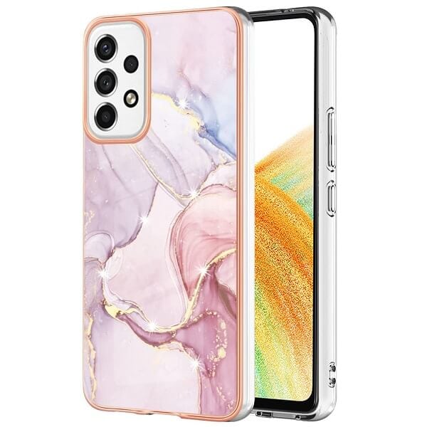 For Samsung Galaxy A33 5G Case Hard back Marble Pattern Slim Design Enhanced Camera and Screen Protection Girls and Women Cover (Rose Gold)