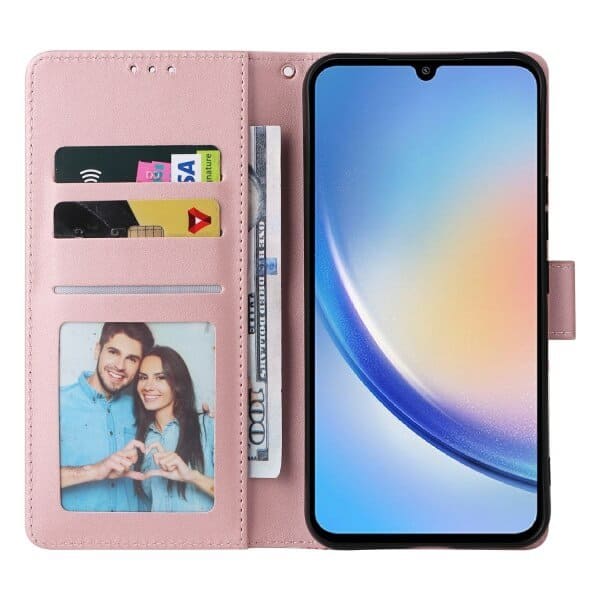 For Samsung Galaxy A34 5G Case Fashion Marble Painting Pattern Flip Wallet Case Leather Card Slots Stand Cover (Purple Gilding)