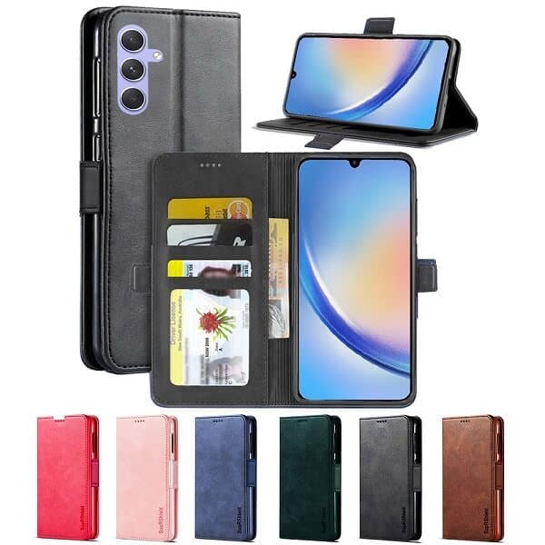 For Samsung Galaxy A34 5G SupRShield Wallet Leather Card Holder Flip Protective Shockproof Magnetic Case Cover
