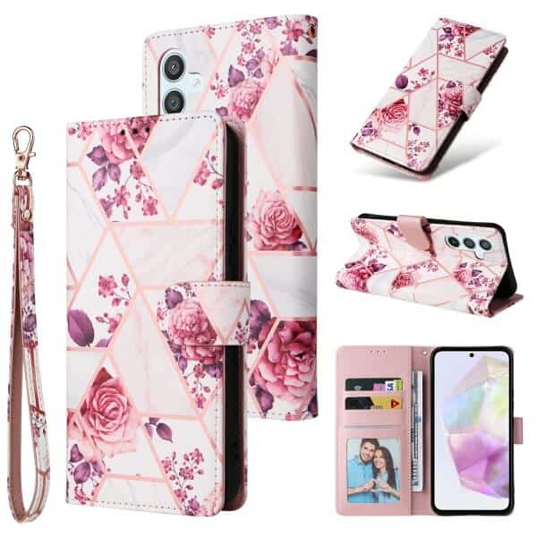 For Samsung Galaxy A35 5G Case Fashion Marble Painting Pattern Flip Wallet Leather Card Slots Stand Cover