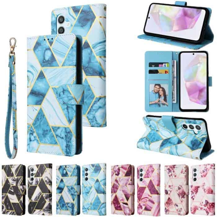 For Samsung Galaxy A35 5G Case Fashion Marble Painting Pattern Flip Wallet Leather Card Slots Stand Cover 1