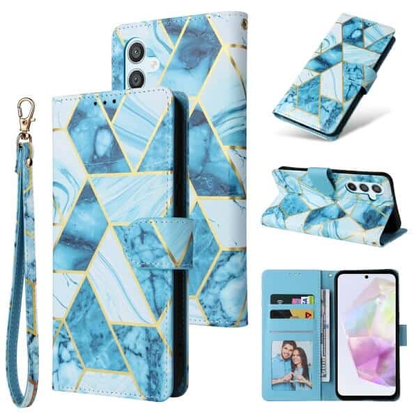 For Samsung Galaxy A35 5G Case Fashion Marble Painting Pattern Flip Wallet Leather Card Slots Stand Cover