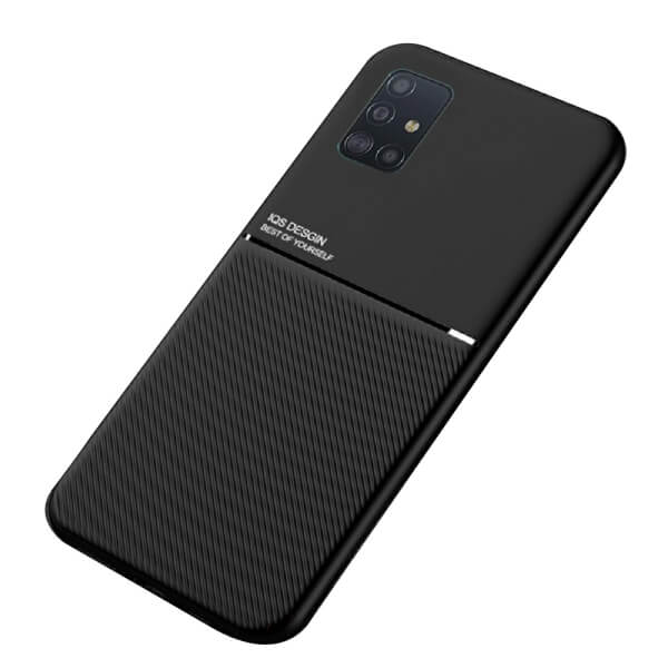 For Samsung Galaxy A51 Business Style Luxury Matte Soft Silicone Drop Resistant Case Cover (Black)