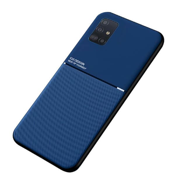 For Samsung Galaxy A51 Business Style Luxury Matte Soft Silicone Drop Resistant Case Cover (Blue)
