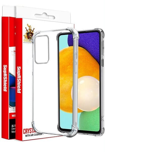 For Samsung Galaxy A52 A52s SupRShield Clear Shockproof Case Tough Gel Clear Transparent Air Cushion Cover (Transparent)