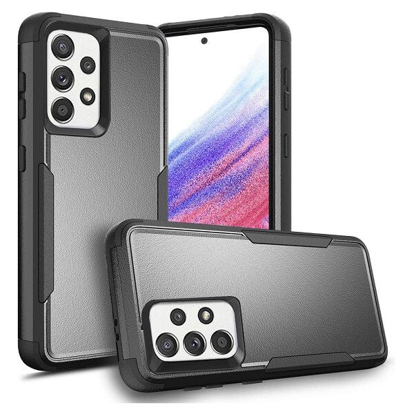 For Samsung Galaxy A53 5G 3in1 Case Drop Resistant Defender Tradies Hybrid Armor Heavy Duty Rugged Shockproof Tough Cover (Black)