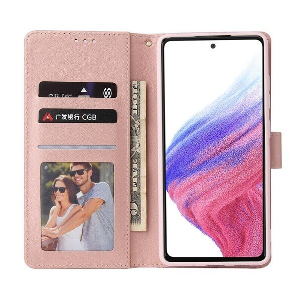 For Samsung Galaxy A53 5G Case Fashion Marble Painting Pattern Flip Wallet Case Leather Card Slots Stand Cover(Purple Gilding)