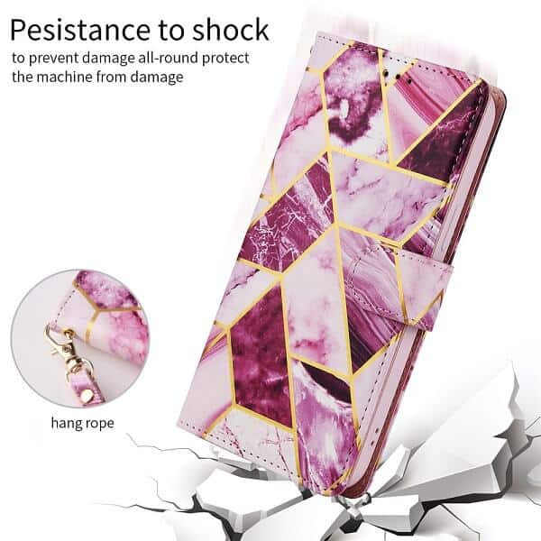 For Samsung Galaxy A53 5G Case Fashion Marble Painting Pattern Flip Wallet Case Leather Card Slots Stand Cover(Purple Gilding)