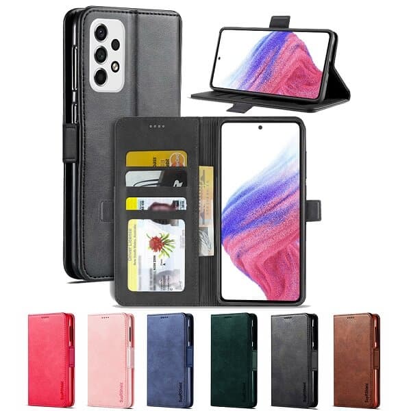 Samsung Galaxy A53 5G SupRShield Wallet Leather Card Holder Flip Protective Shockproof Magnetic Case Cover (Black) (3)