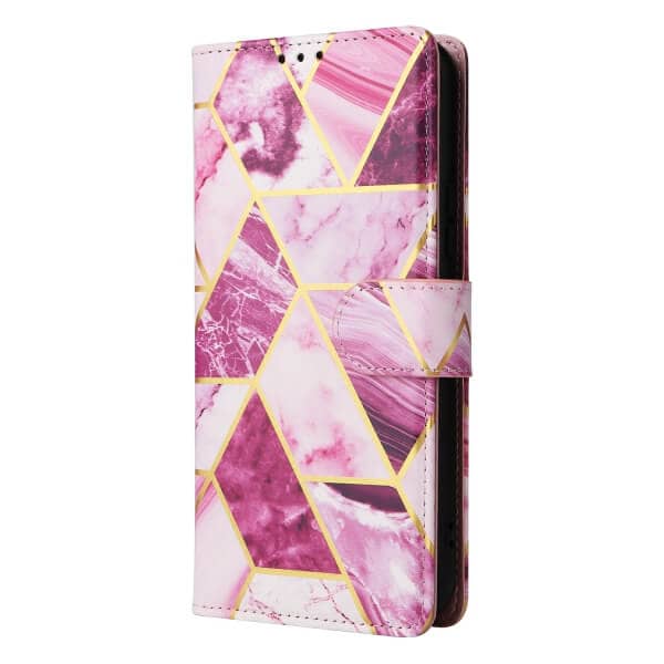 For Samsung Galaxy A54 5G Case Fashion Marble Painting Pattern Flip Wallet Case Leather Card Slots Stand Cover (Purple Gilding)