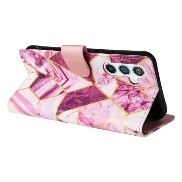 For Samsung Galaxy A54 5G Case Fashion Marble Painting Pattern Flip Wallet Case Leather Card Slots Stand Cover (Purple Gilding)