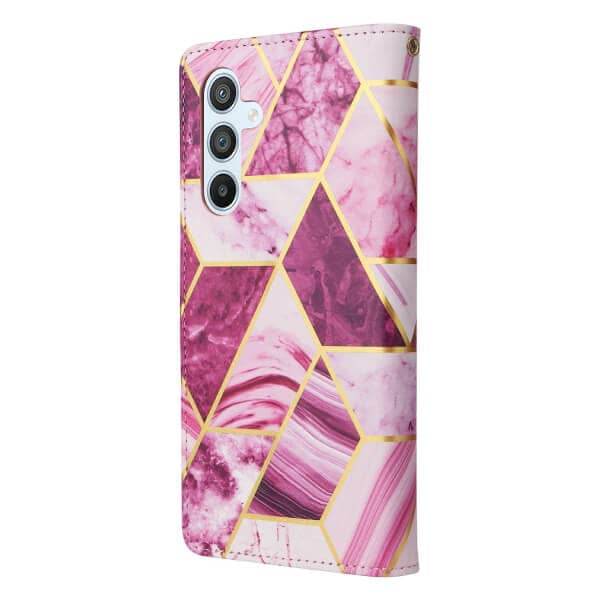 For Samsung Galaxy A54 5G Case Fashion Marble Painting Pattern Flip Wallet Case Leather Card Slots Stand Cover (Purple Gilding)