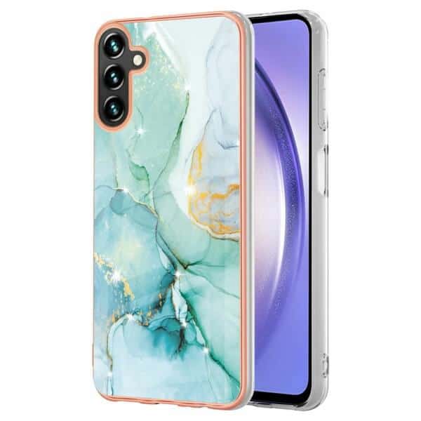 For Samsung Galaxy A54 5G Case Hard back Marble Pattern Slim Design Enhanced Camera and Screen Protection Girls and Women Cover (Green)