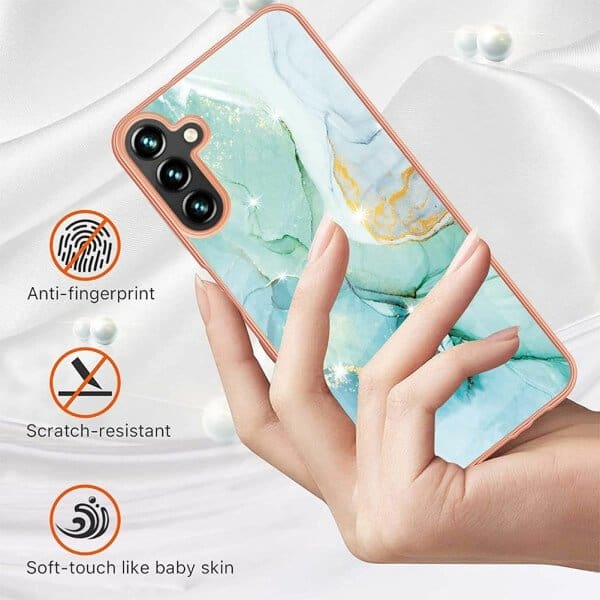 For Samsung Galaxy A54 5G Case Hard back Marble Pattern Slim Design Enhanced Camera and Screen Protection Girls and Women Cover (Green)