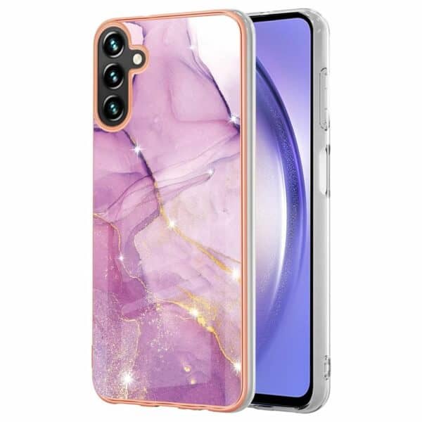 For Samsung Galaxy A54 5G Case Hard back Marble Pattern Slim Design Enhanced Camera and Screen Protection Girls and Women Cover (Purple)