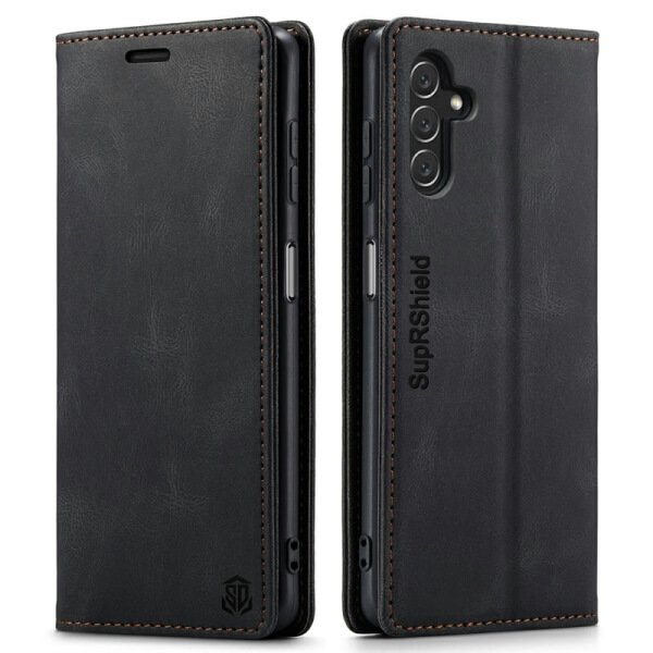 For Samsung Galaxy A54 5G Case RFID Blocking Retro Flip Premium Leather Card Holder Wallet Cover - (Black)