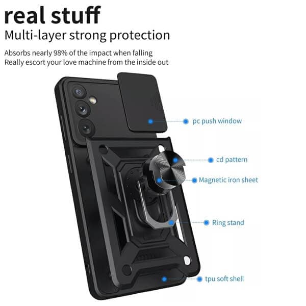 For Samsung Galaxy A55 5G Anti Scratch Rugged Magnetic Car Mount Ring Shockproof Heavy Duty Cover