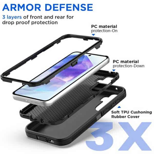 For Samsung Galaxy A55 5G Case Drop Resistant Defender Tradies Heavy Duty Rugged Shockproof Tough Cover