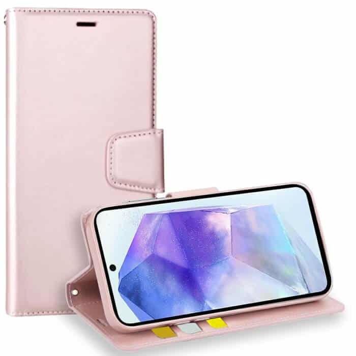 For Samsung Galaxy A55 5G Hanman Wallet Case Flip Leather Card Slots Magnetic Stand Cover