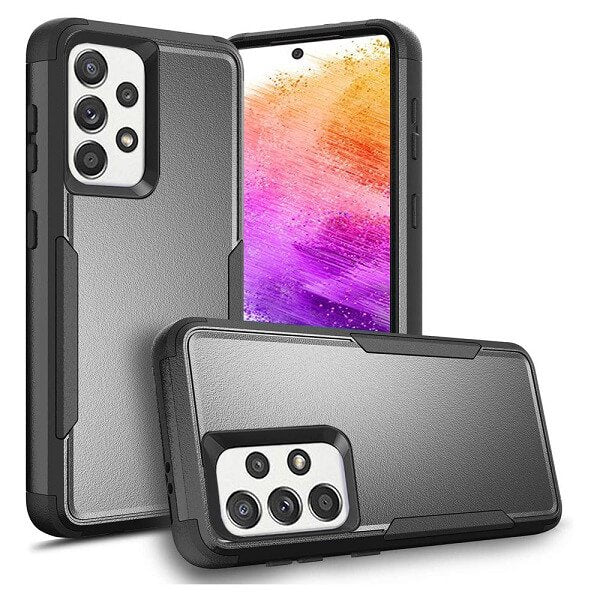 For Samsung Galaxy A73 5G 3in1 Case Drop Resistant Defender Tradies Hybrid Armor Heavy Duty Rugged Shockproof Tough Cover (Black)