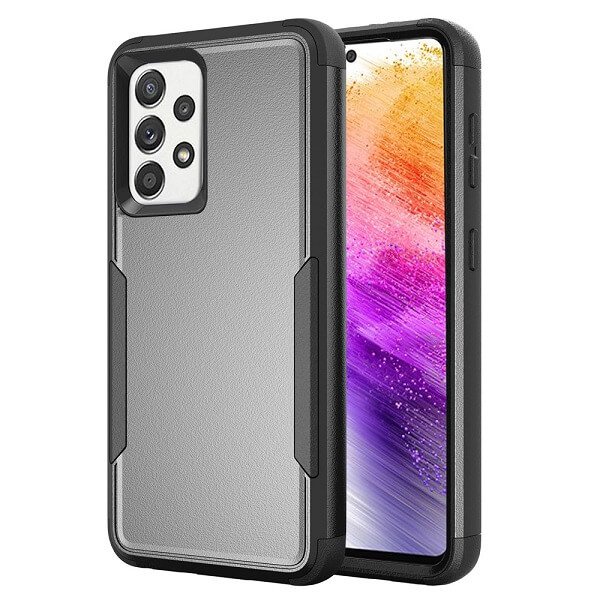 For Samsung Galaxy A73 5G 3in1 Case Drop Resistant Defender Tradies Hybrid Armor Heavy Duty Rugged Shockproof Tough Cover (Black)