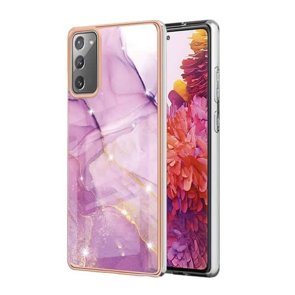 For Samsung Galaxy S20 FE Case Hard back Marble Pattern Slim Design Enhanced Camera and Screen Protection Girls and Women Cover (Purple)