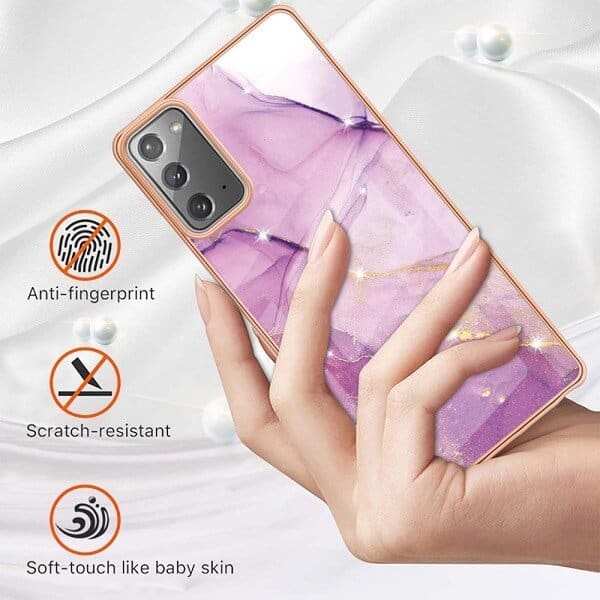 For Samsung Galaxy S20 FE Case Hard back Marble Pattern Slim Design Enhanced Camera and Screen Protection Girls and Women Cover (Purple)