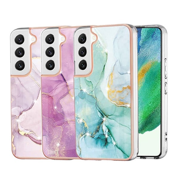 For Samsung Galaxy S21 FE Case Hard back Marble Pattern Slim Design Enhanced Camera and Screen Protection Girls and Women Cover