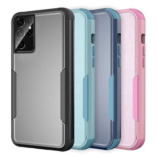 For Samsung Galaxy S21 S21 FE S21+ S21 Plus S21 Ultra 3in1 Case Drop Resistant Defender Tradies Hybrid Heavy Duty Rugged Shockproof Tough Cover