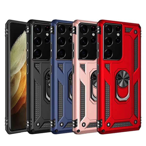 For Samsung Galaxy S21 S21+ S21 Plus S21 Ultra Anti Scratch Rugged Magnetic Car Mount Ring Shockproof Heavy Duty Case Cover