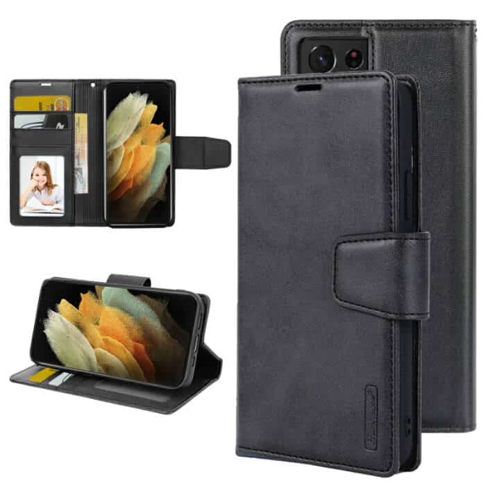 For Samsung Galaxy S21 Ultra Hanman Wallet Case Flip Leather Card Slots Magnetic Stand Cover