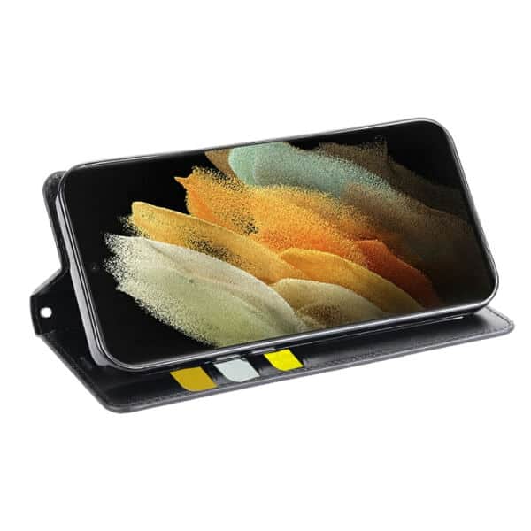 For Samsung Galaxy S21 Ultra Hanman Wallet Case Flip Leather Card Slots Magnetic Stand Cover