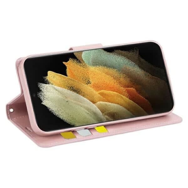 For Samsung Galaxy S21 Ultra Hanman Wallet Case Flip Leather Card Slots Magnetic Stand Cover