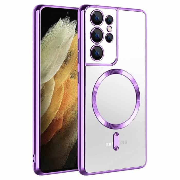 For Samsung Galaxy S21 Ultra MagSafe Magnetic Case Shockproof Protection Scratch Resistant Clear Protective Cover