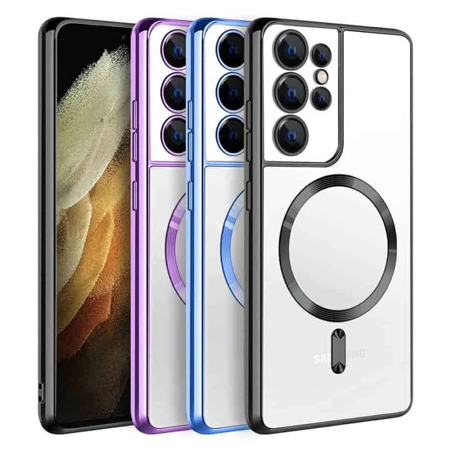 For Samsung Galaxy S21 Ultra MagSafe Magnetic Case Shockproof Protection Scratch Resistant Clear Protective Cover