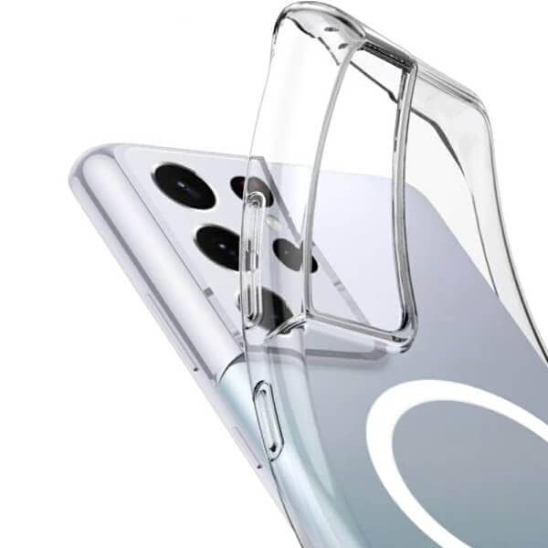 For Samsung Galaxy S21 Ultra MagSafe Magnetic Case with HaloLock Shockproof Scratch Resistant Back Clear Protective Cover