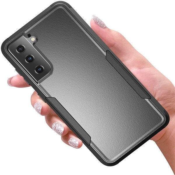 For Samsung Galaxy S22 5G 3in1 Case Drop Resistant Defender Tradies Hybrid Armor Heavy Duty Rugged Shockproof Tough Cover (Black)